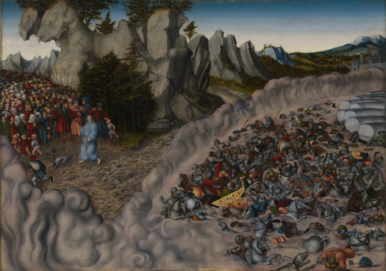Zug der Israeliten durch das Rote Meer tekijältä Lucas Cranach the Elder