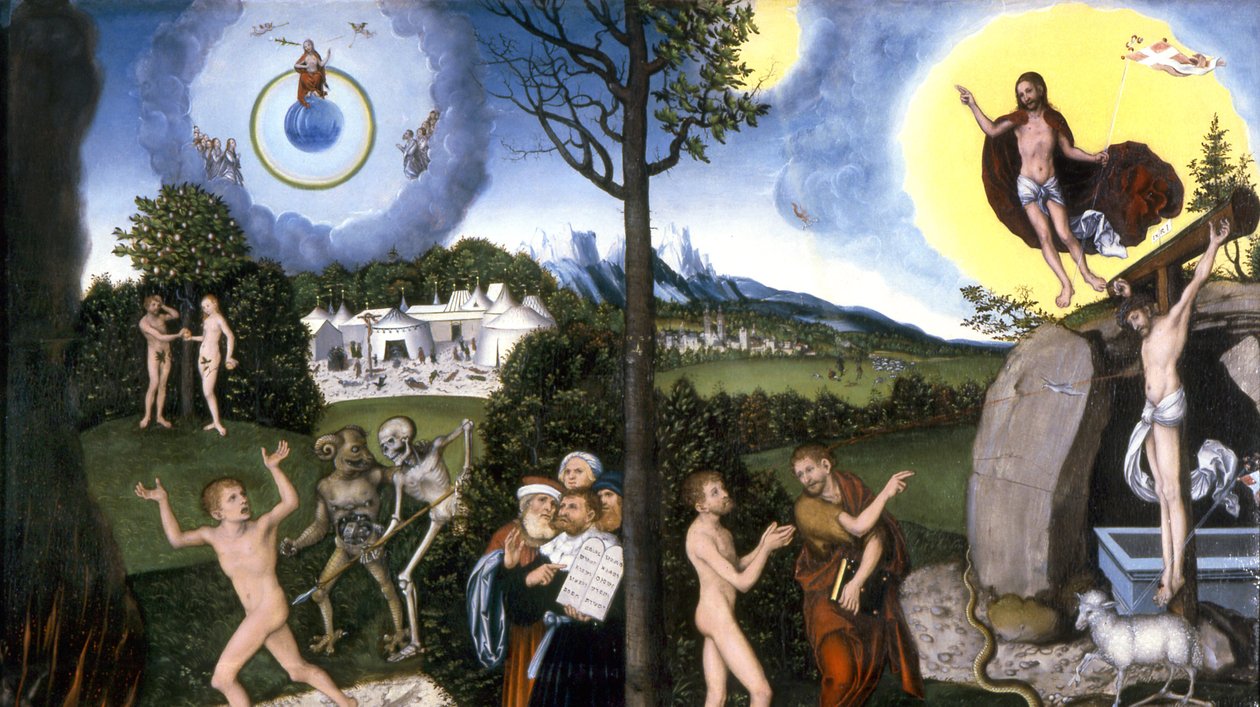 Kadotus ja pelastus 1529 tekijältä Lucas Cranach the Elder