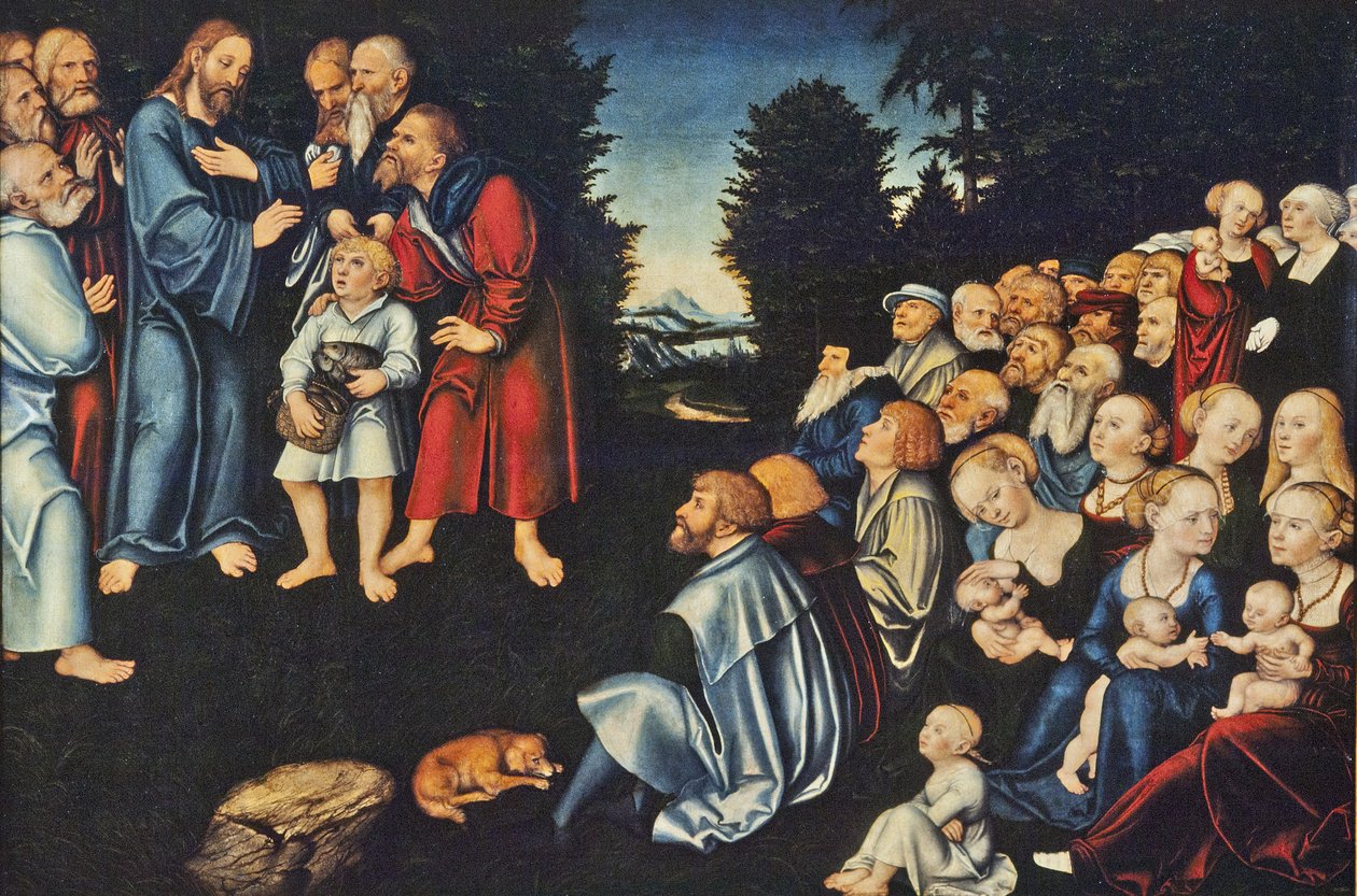 Viiden leivän ja kahden kalan ihme tekijältä Lucas Cranach the Elder