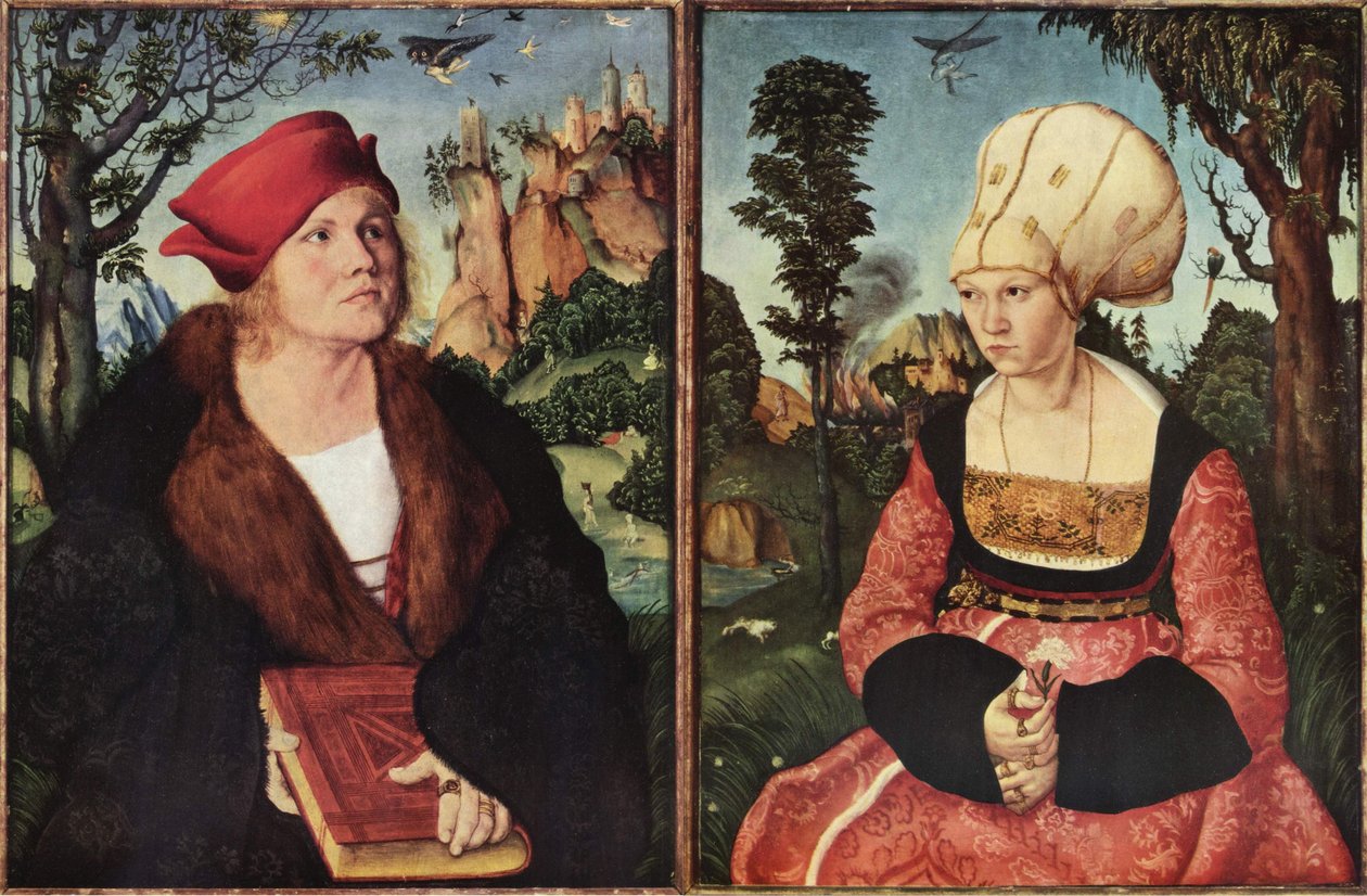 Bildnis des Dr. Johannes Cuspinian & Bildnis der Anna Cuspinian-Putsch tekijältä Lucas Cranach the Elder