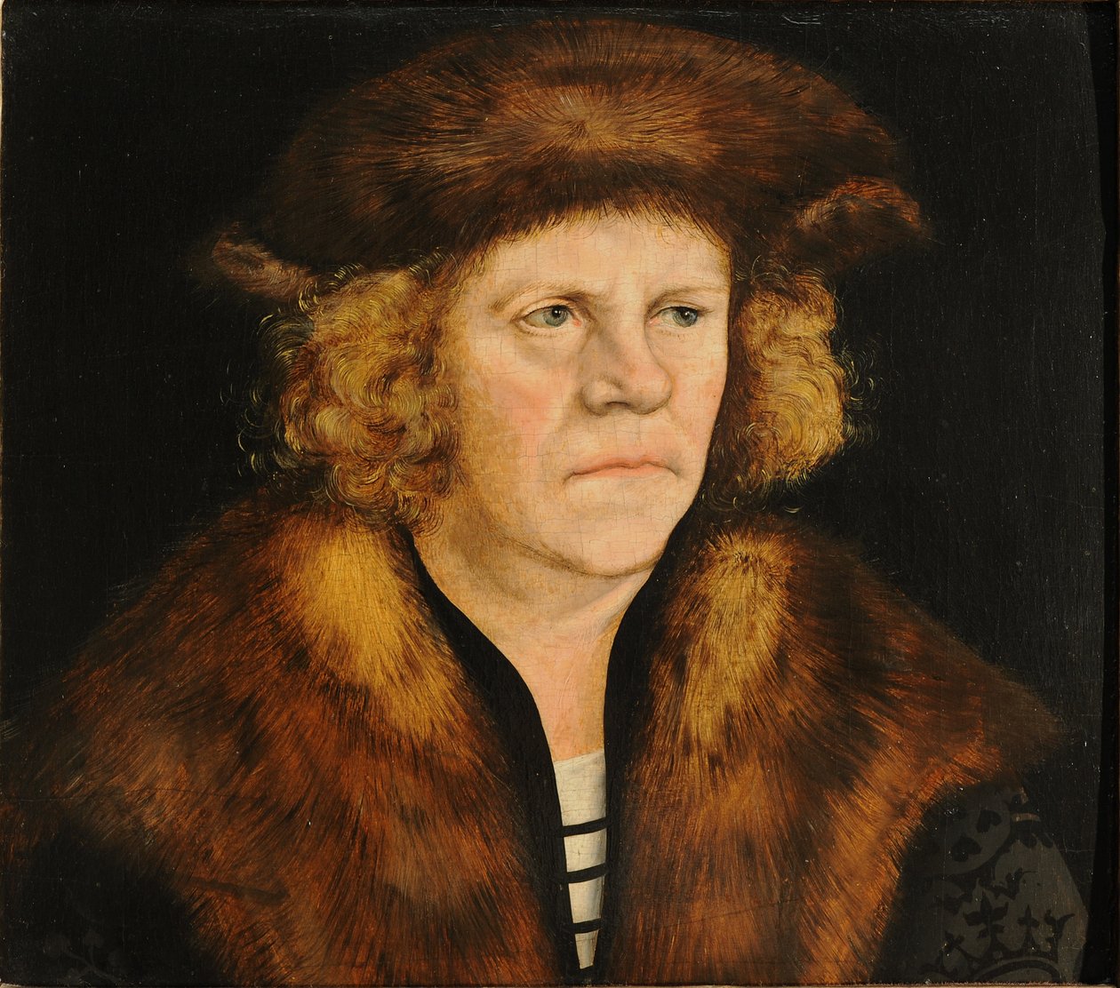 Muotokuva miehestä turkisbaretissa tekijältä Lucas Cranach the Elder