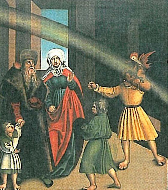 Kymmenen käskyä 4. käsky yksityiskohtaisesti tekijältä Lucas Cranach the Elder