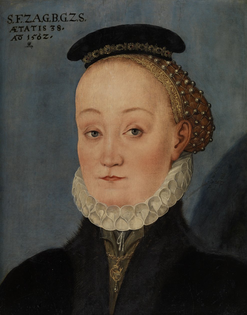 Porträt der Lucretia Freifrau von Berlepsch, geb. von Schleinitz tekijältä Lucas Cranach the Younger