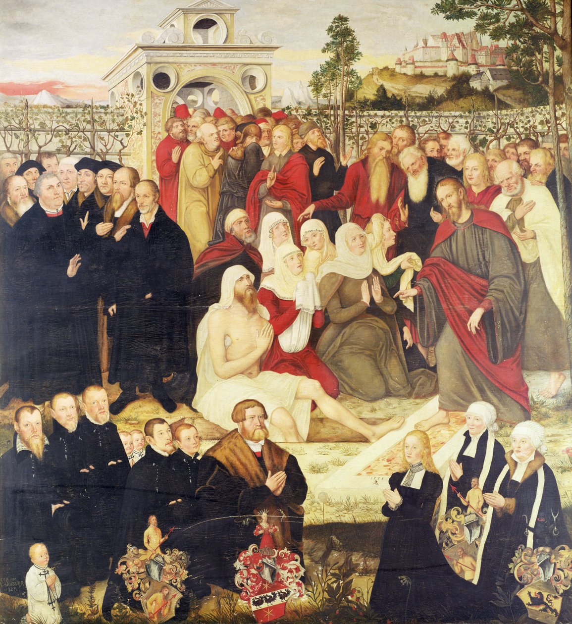 Uskonpuhdistajien ryhmä ihmeessä (katso myös 308463) tekijältä Lucas Cranach the Younger