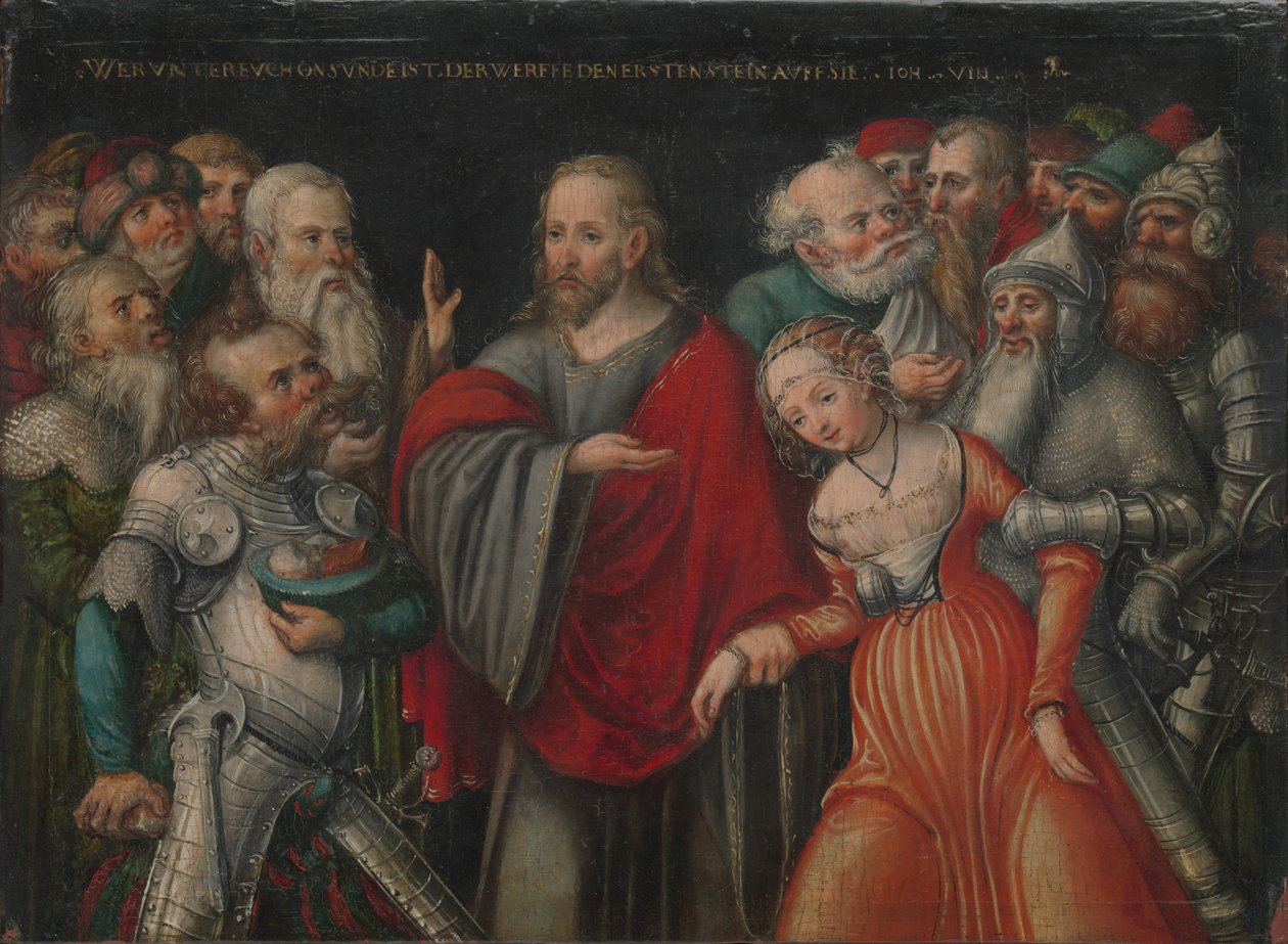 Kristus ja avionrikkoja tekijältä Lucas Cranach the Younger and workshop