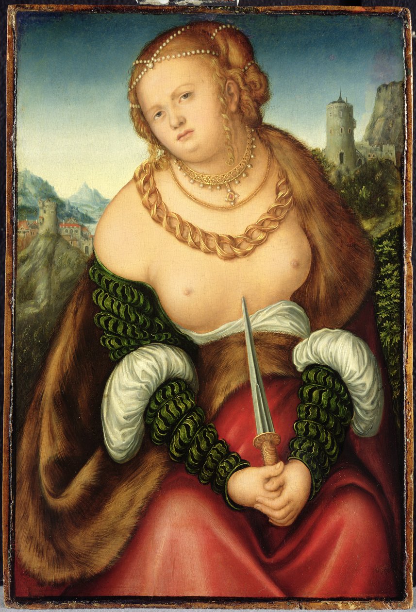 Lucretian kuolema tekijältä Lucas studio of Cranach