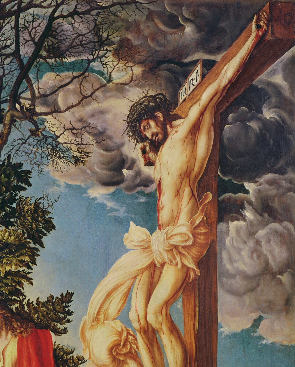 Yksityiskohta The Crucifixionista, 1503 öljy paneelissa, katso 154025 tekijältä Lucas Cranach the Elder