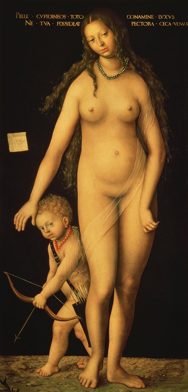 Venus ja Amor, 1509 tekijältä Lucas Cranach the Elder