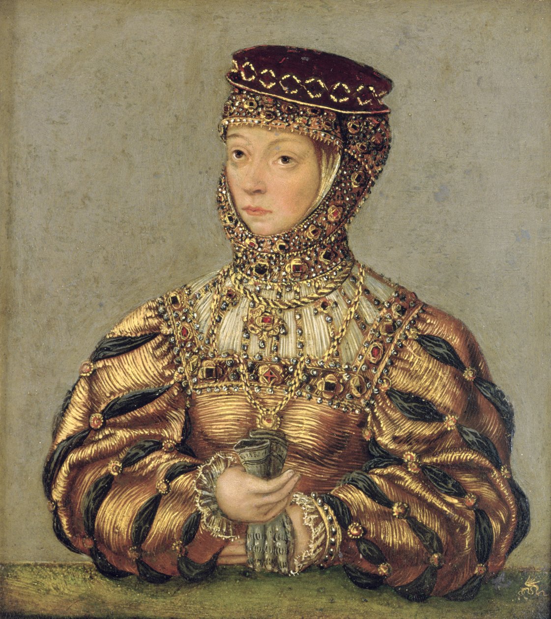 Barbara Radziwill, n. 1553-56 (öljy kuparille) tekijältä Lucas Cranach the Younger