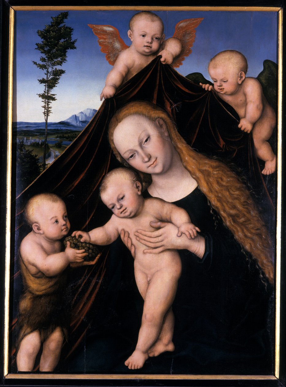 Madonna ja lapsi Johannes Kastajan kanssa, 1534 tekijältä Lucas the Younger Cranach