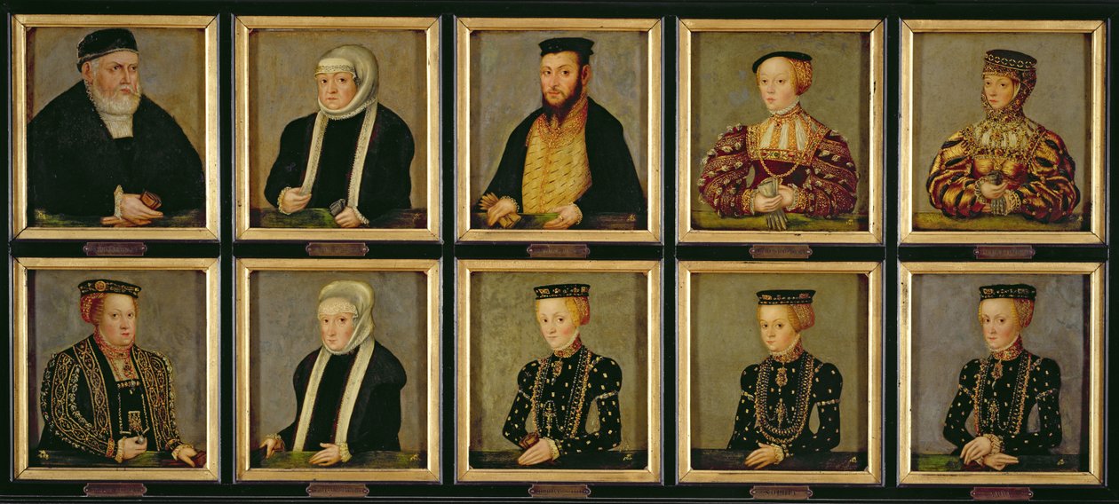 Jagellonien dynastian jäsenten muotokuvia, noin 1565. tekijältä Lucas Cranach the Younger
