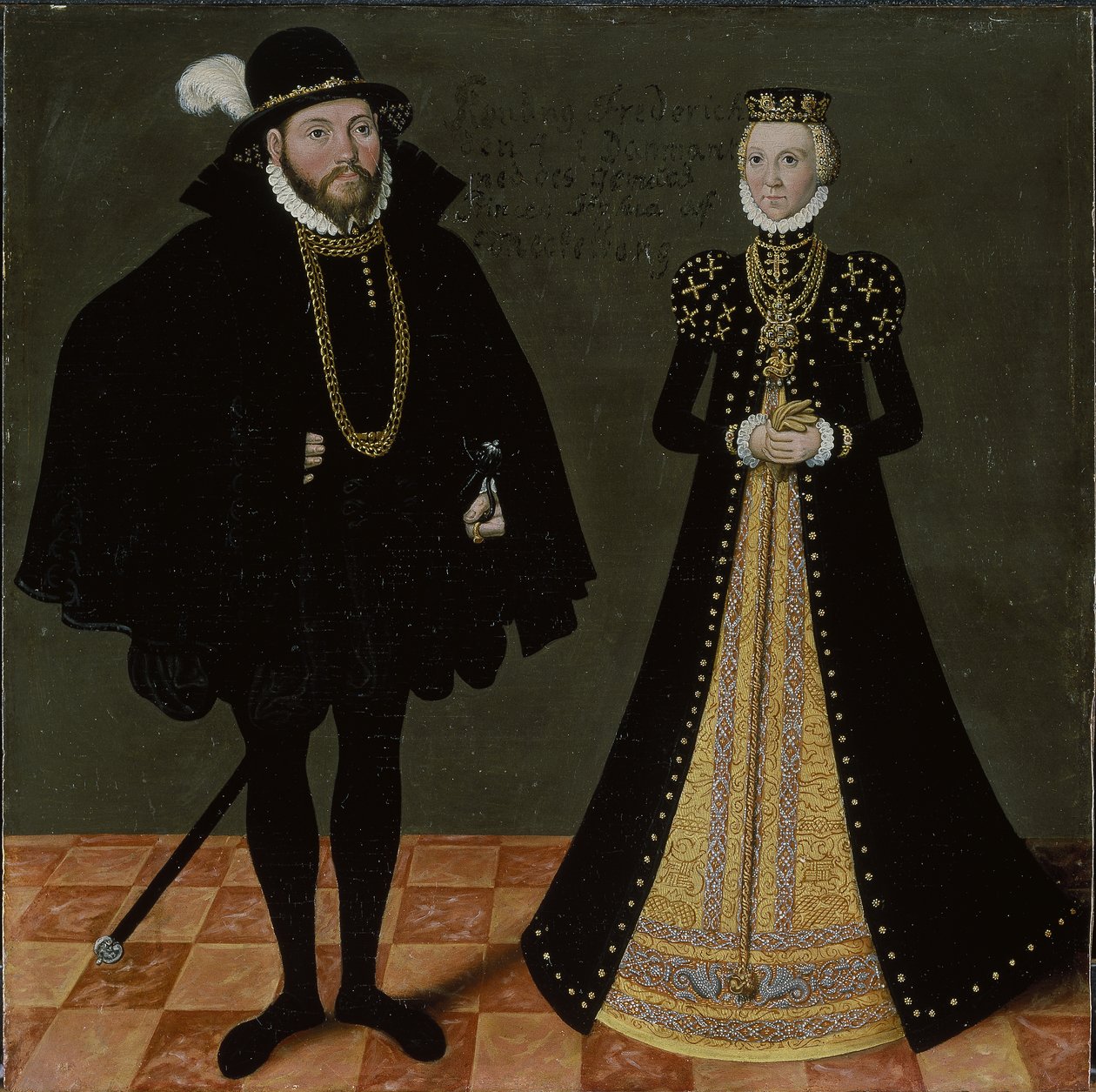 Tuntematon Saksan kuninkaallinen pari, n. 1580-1600 tekijältä Lucas the Younger Cranach