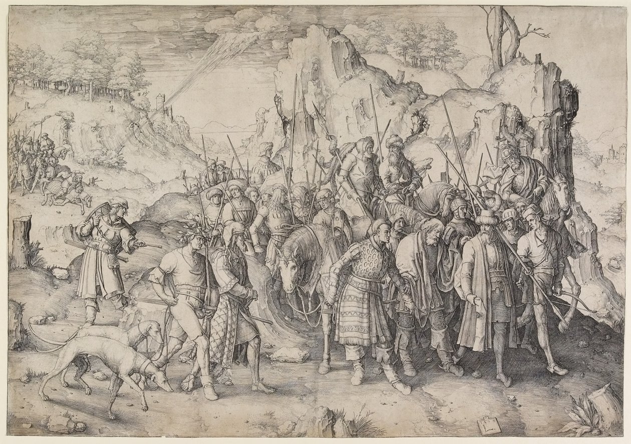Pyhän Paavalin kääntymys, 1509 tekijältä Lucas van Leyden