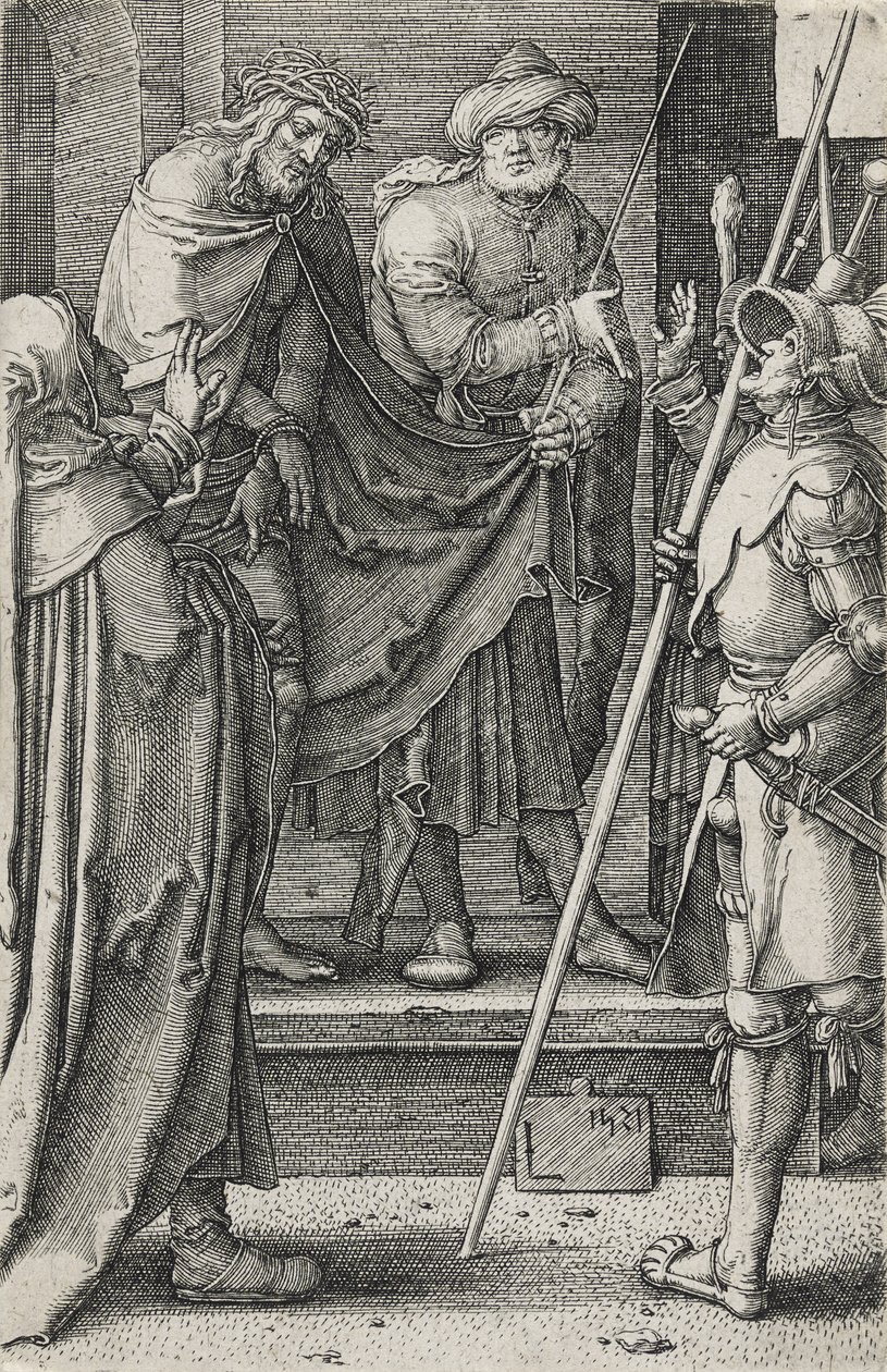 Ecce Homo, 1521 (kaiverrus paperille) tekijältä Lucas van Leyden