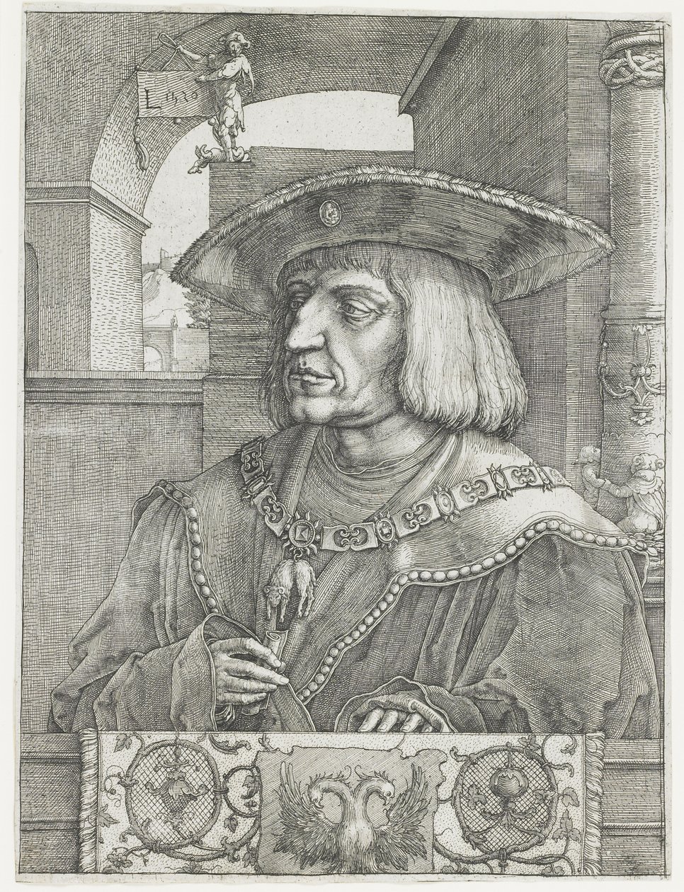 Keisari Maximilian I, 1520 tekijältä Lucas van Leyden