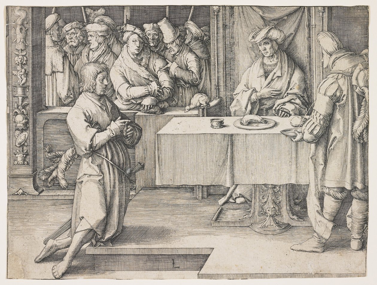Joosef tulkitsee faraon unia, 1512 tekijältä Lucas van Leyden