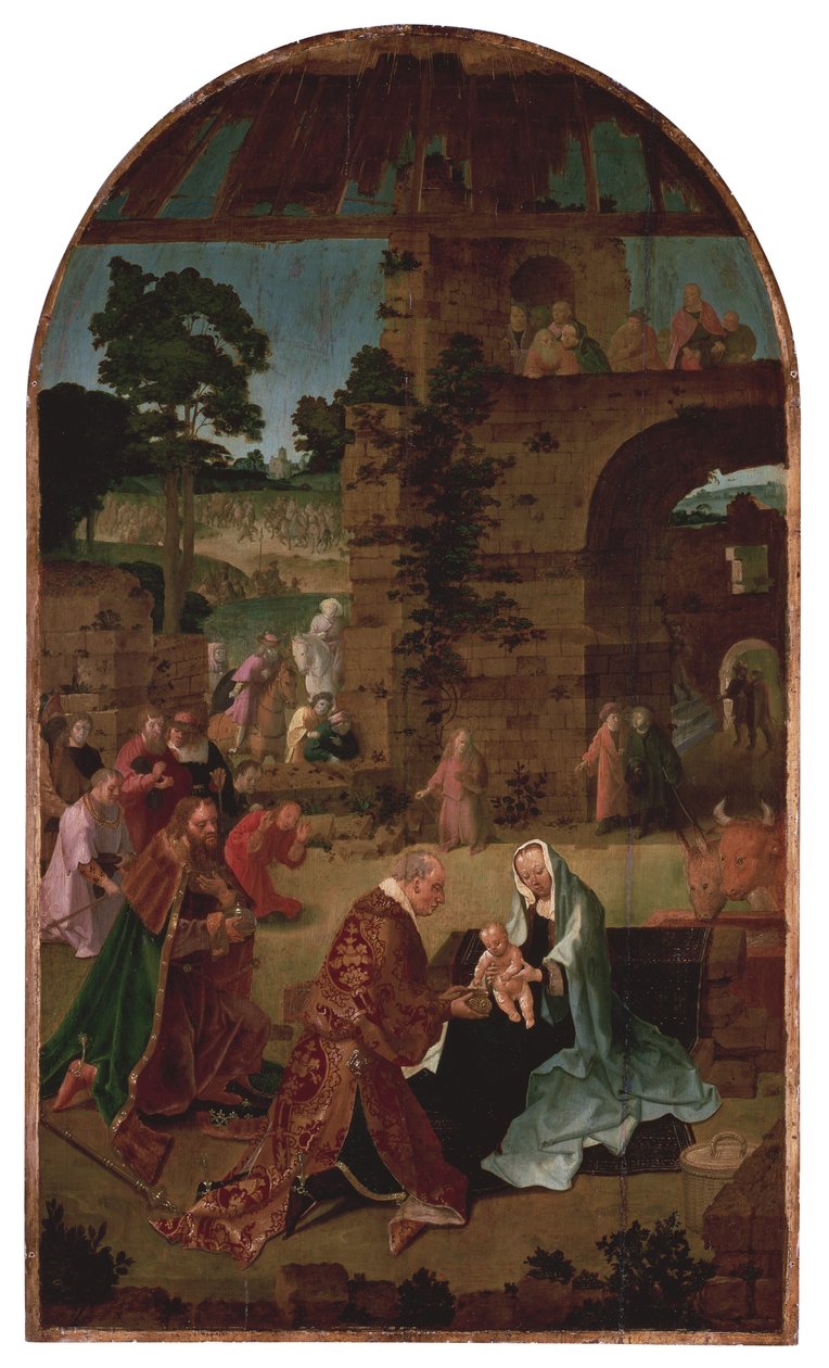 The Adoration of the Magi Triptyych (keskipaneeli) tekijältä Lucas van Leyden