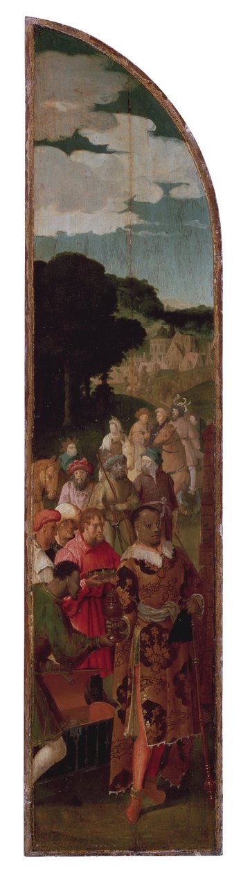 The Adoration of the Magi Triptyych (vasen paneeli) tekijältä Lucas van Leyden