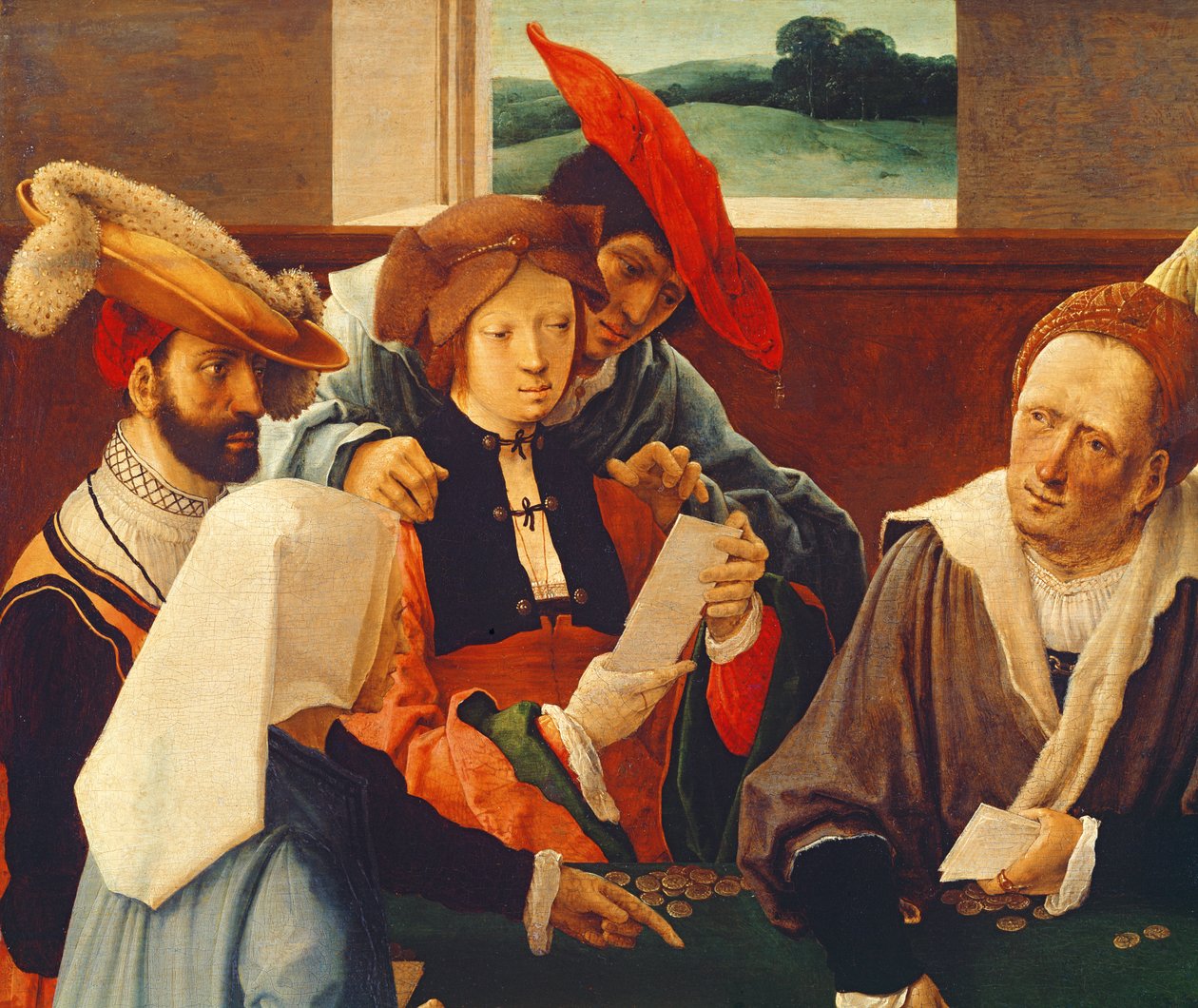The Card Players (yksityiskohta numerosta 69590) tekijältä Lucas van Leyden