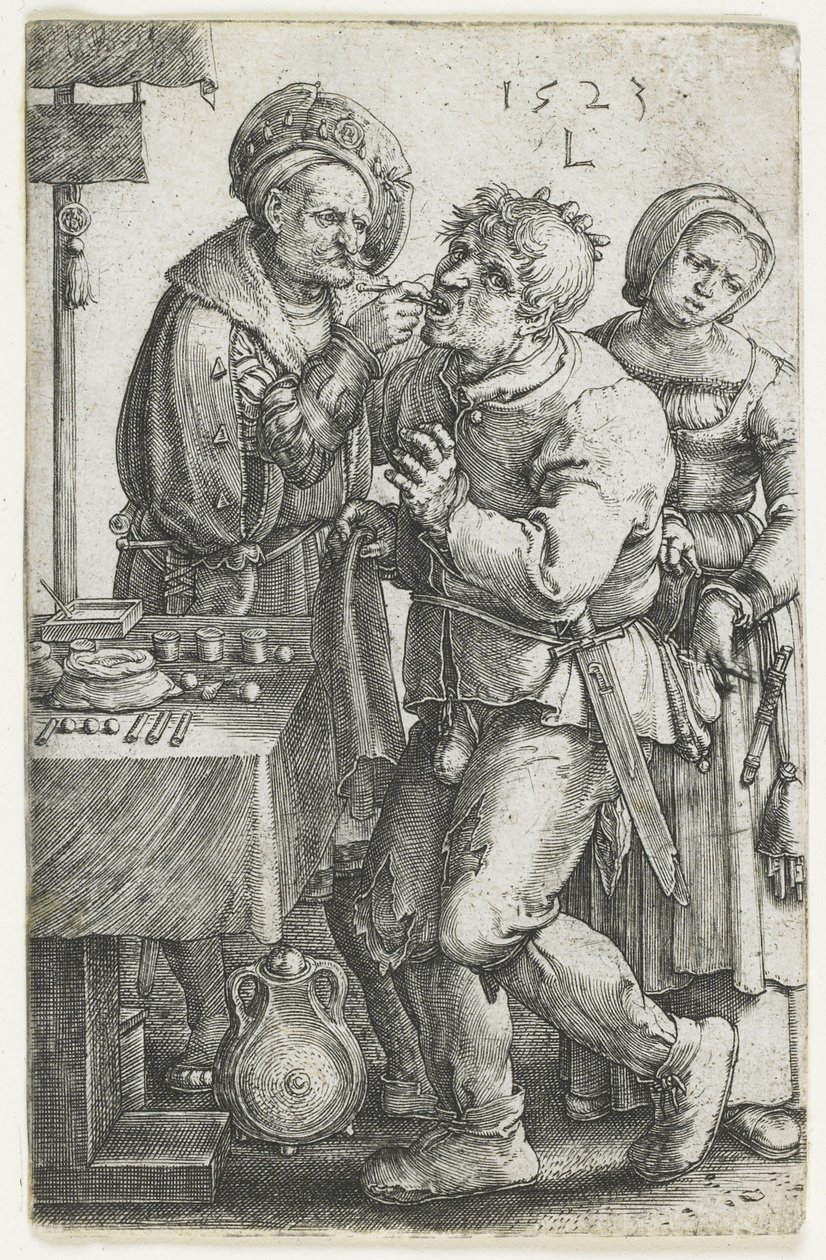 Hammaslääkäri, 1523 tekijältä Lucas van Leyden