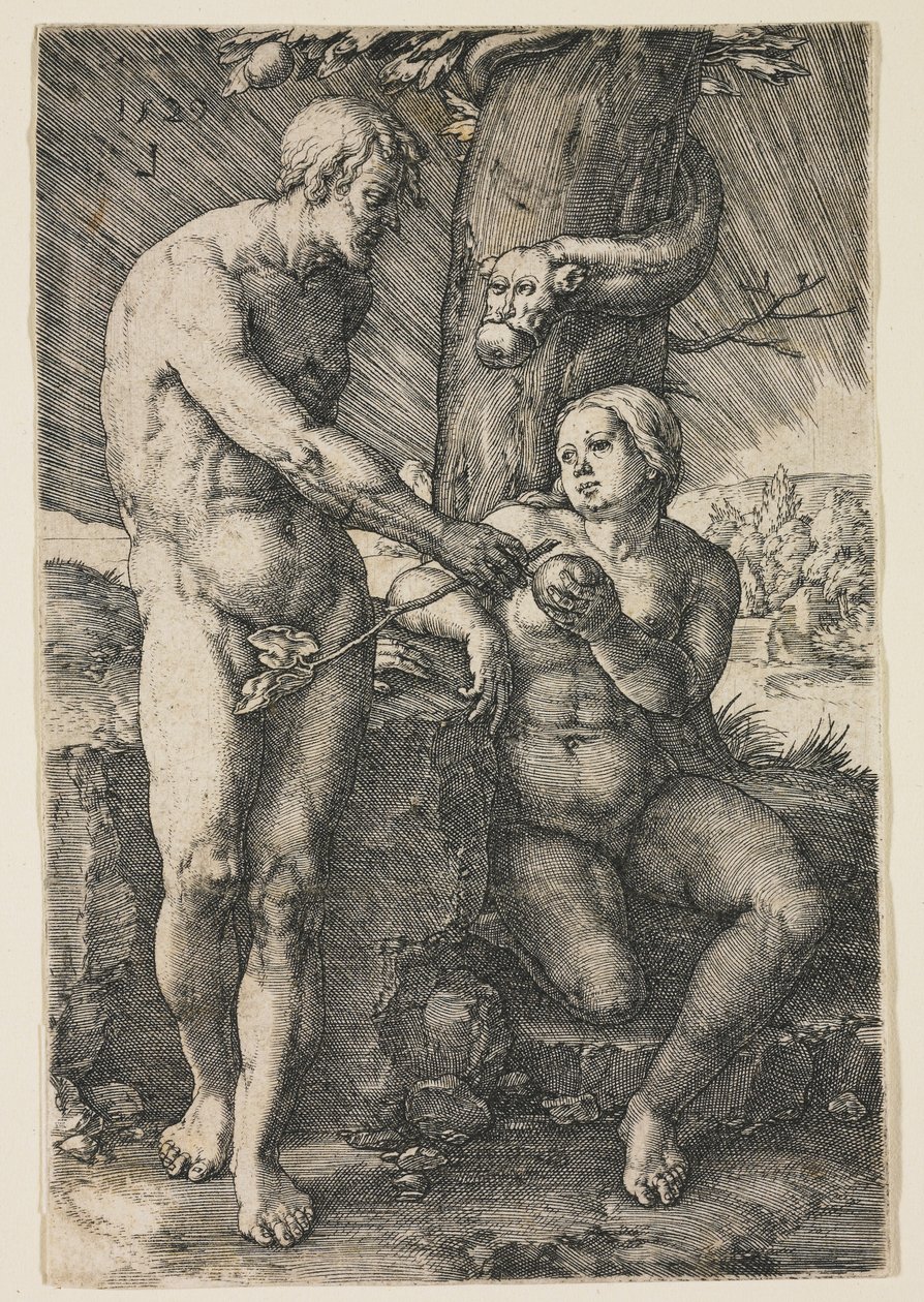 Ihmisen lankeemus, 1529 tekijältä Lucas van Leyden