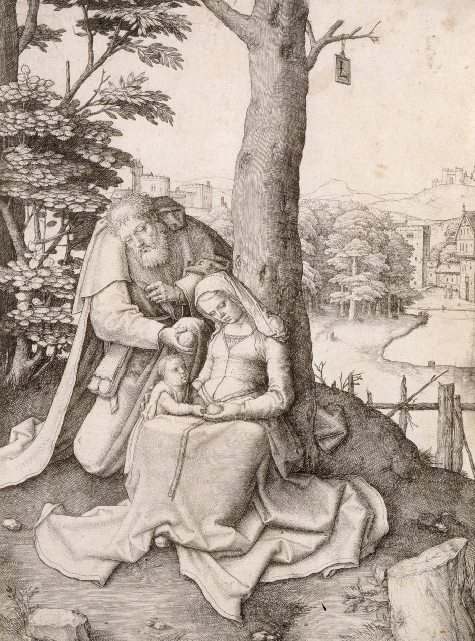Pyhä perhe tekijältä Lucas van Leyden
