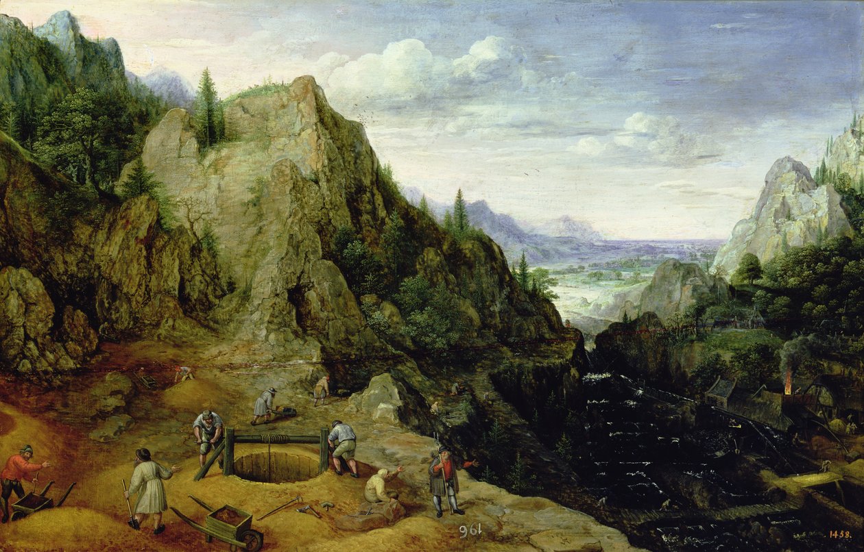 Maisema valimoineen, 1595 tekijältä Lucas van Valckenborch