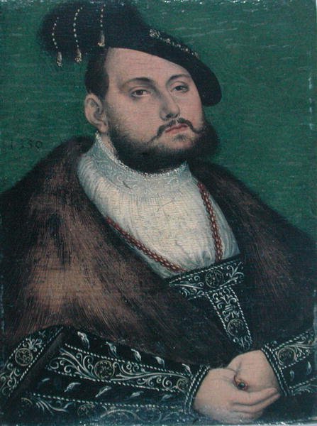 Saksin vaaliruhtinas John Frederickin (1503-54) muotokuva tekijältä Lucas (studio of) Cranach