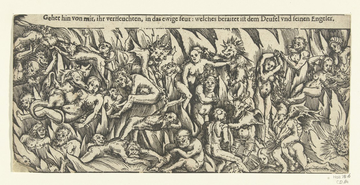 Helvetti demonien ja kirottujen kanssa ikuisessa tulessa tekijältä Lucas Cranach
