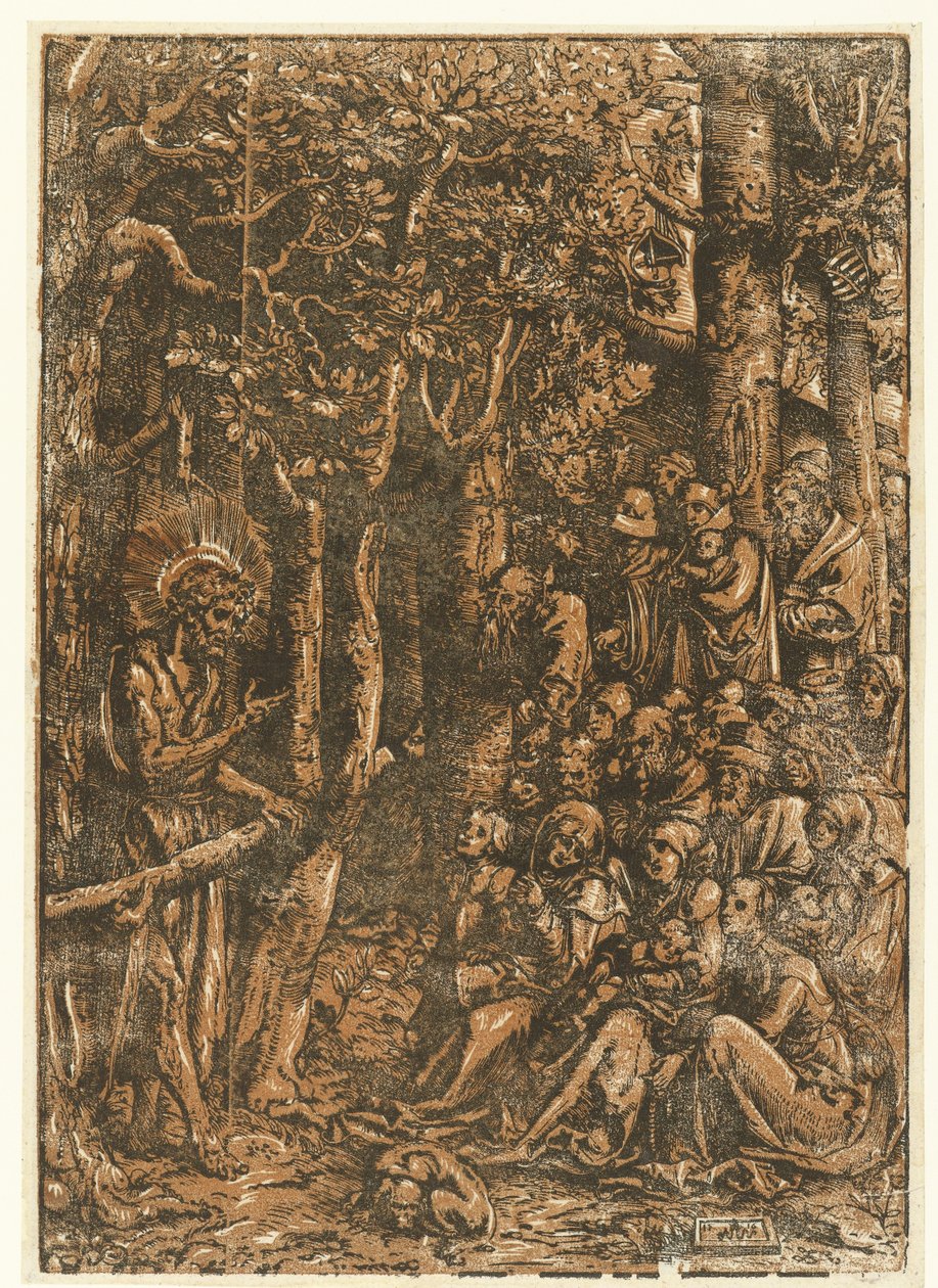 Johannes Kastaja saarnaa kansalle tekijältä Lucas Cranach