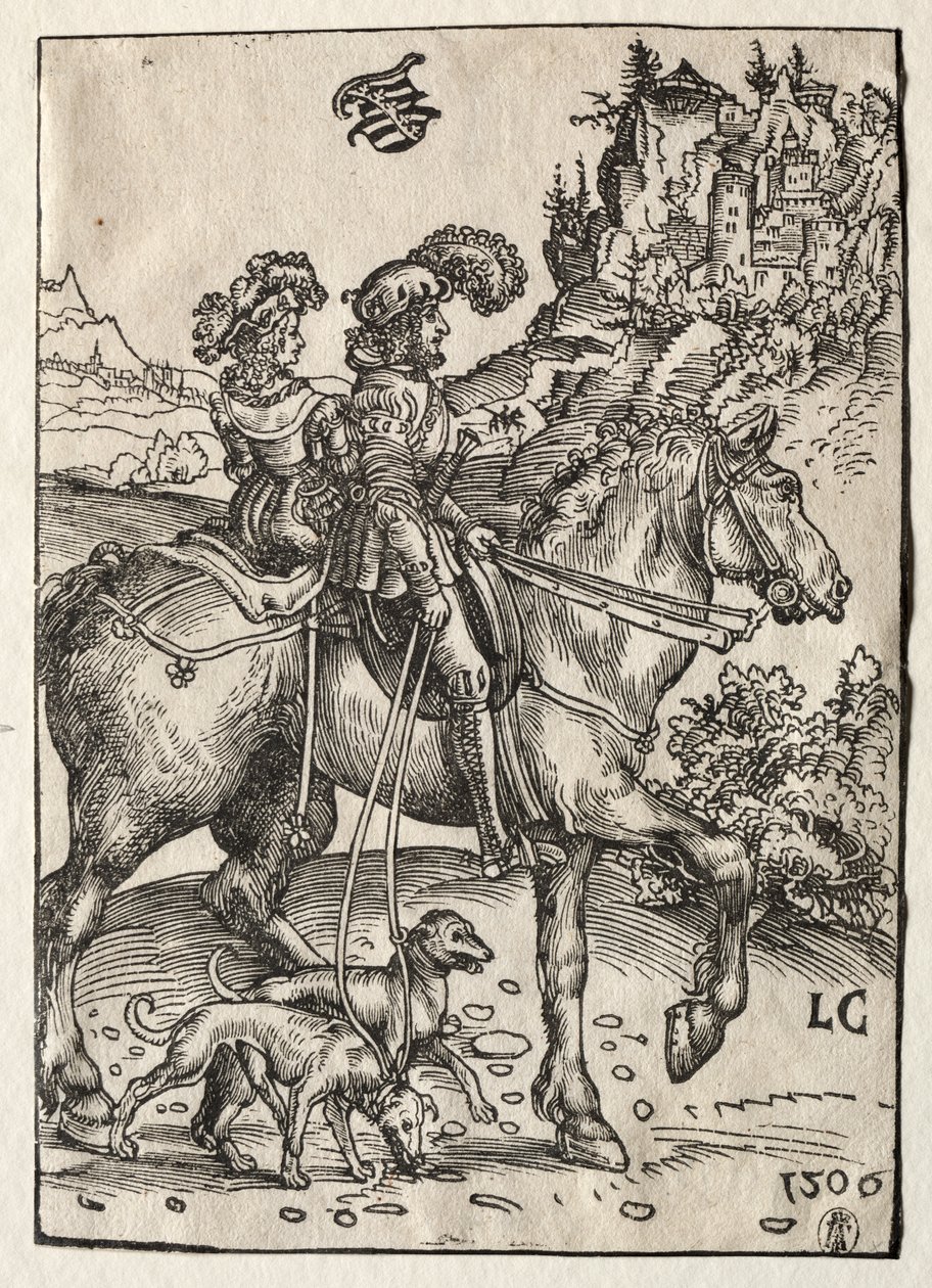 Gentleman ja Lady Ratsastamassa Chase tekijältä Lucas Cranach