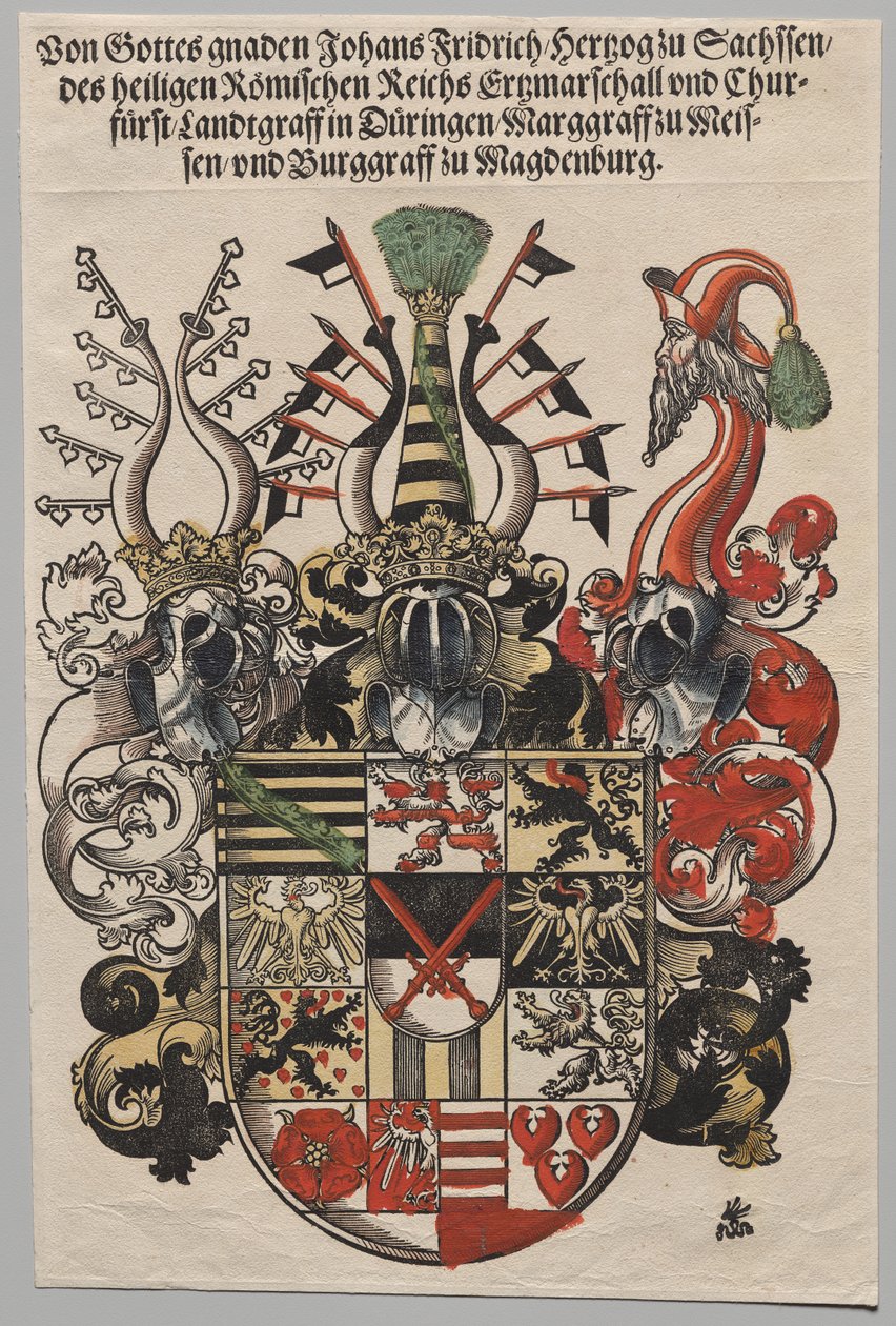 Saksin vaaliruhtinas John Fredericin vaakuna, jota kutsutaan Magnanimousiksi tekijältä Lucas Cranach