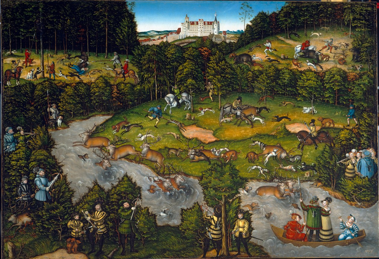 Metsästys Hartenfelsin linnan lähellä tekijältä Lucas Cranach