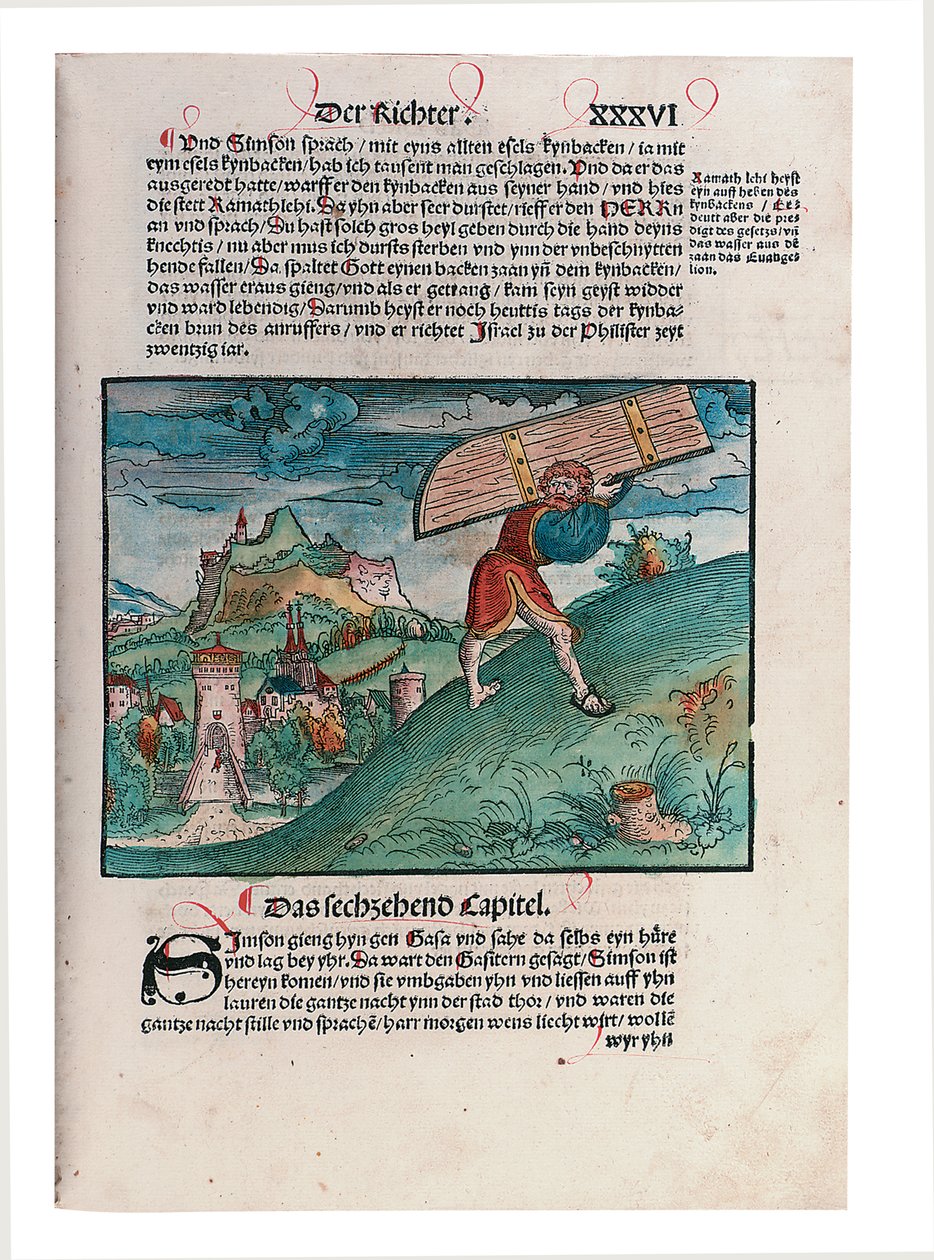 Kuva Vanhasta testamentista, osa II, Joosua - Esther, Raamatusta, käännös Martin Luther, Wittemberg, 1524 tekijältä Lucas Cranach