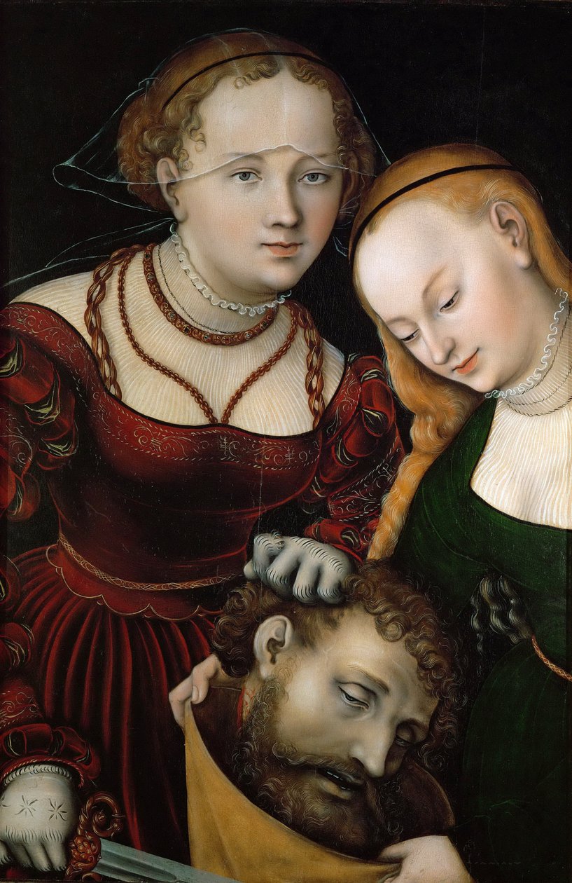 Judith ja hänen piikansa Holofernesin pään kanssa, vuoden 1537 jälkeen tekijältä Lucas Cranach