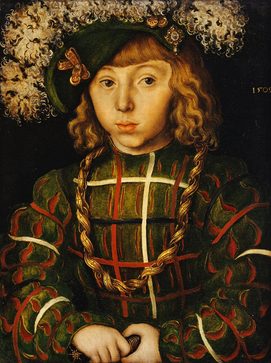 Muotokuva Johann Friedrichistä, myöhemmästä Saksin vaaliruhtinassta, 1509 tekijältä Lucas Cranach