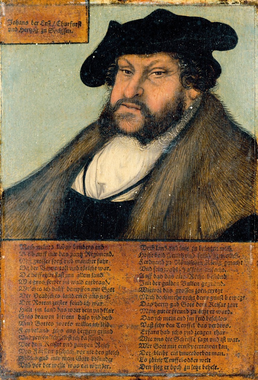 Saksin vaaliruhtinas Johanneksen muotokuva tekijältä Lucas Cranach