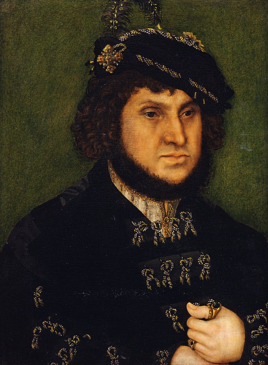 Muotokuva vaaliruhtinas herttua Johann Saksin vakaasta tekijältä Lucas Cranach