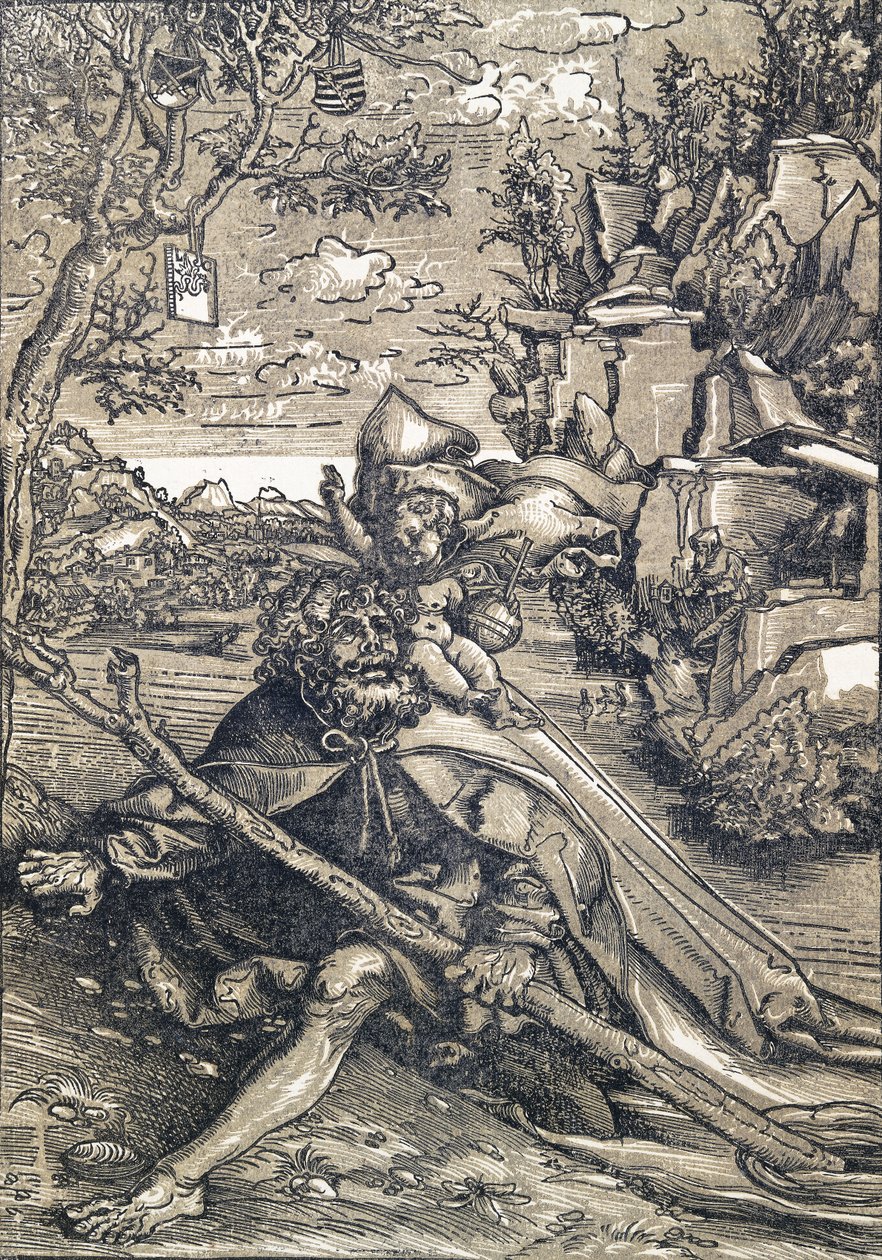 Pyhä Kristofer, 1506-1509 tekijältä Lucas Cranach
