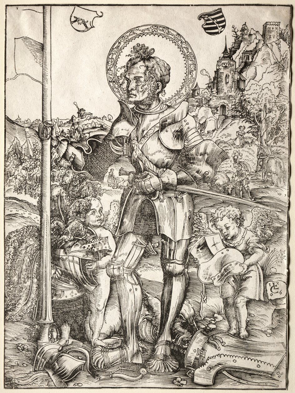 Pyhä Yrjö seisomassa tekijältä Lucas Cranach