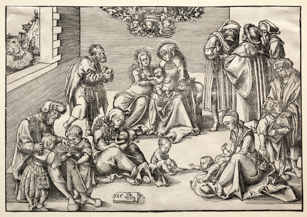 Pyhä perhe ja sukulaiset tekijältä Lucas Cranach