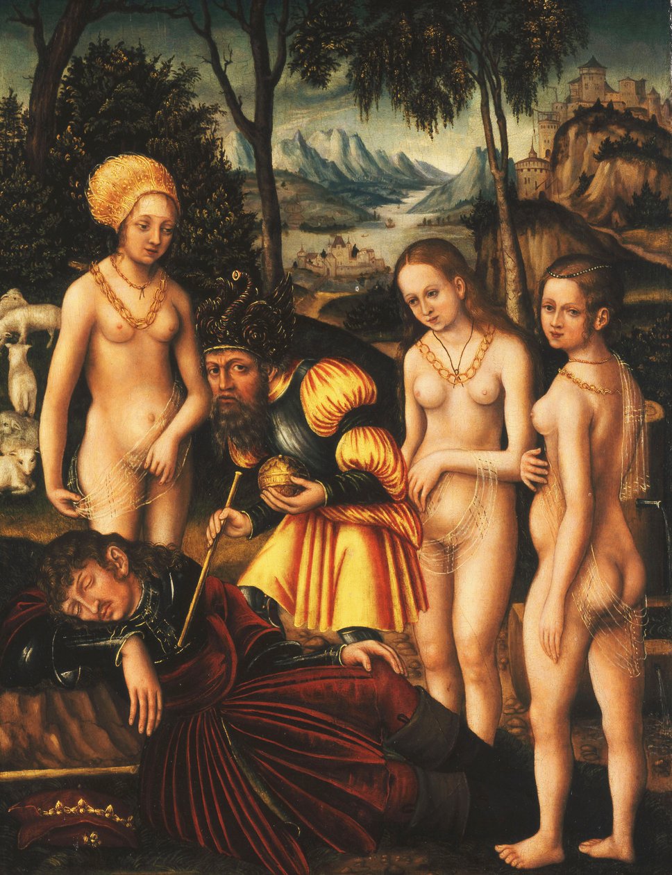 Pariisin tuomio, n. 1507 tekijältä Lucas Cranach