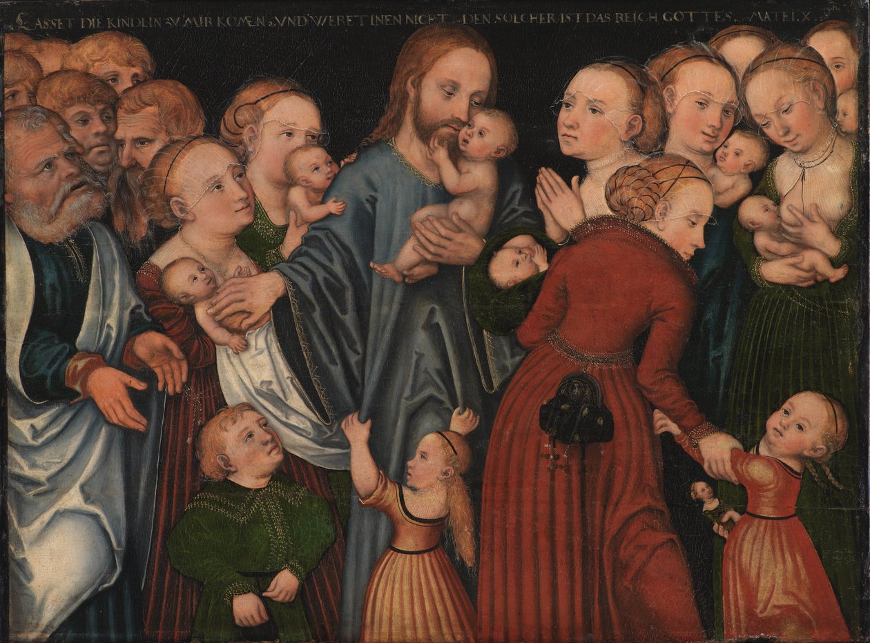 Kristus siunaa lapsia tekijältä Lucas Cranach d.Æ.
