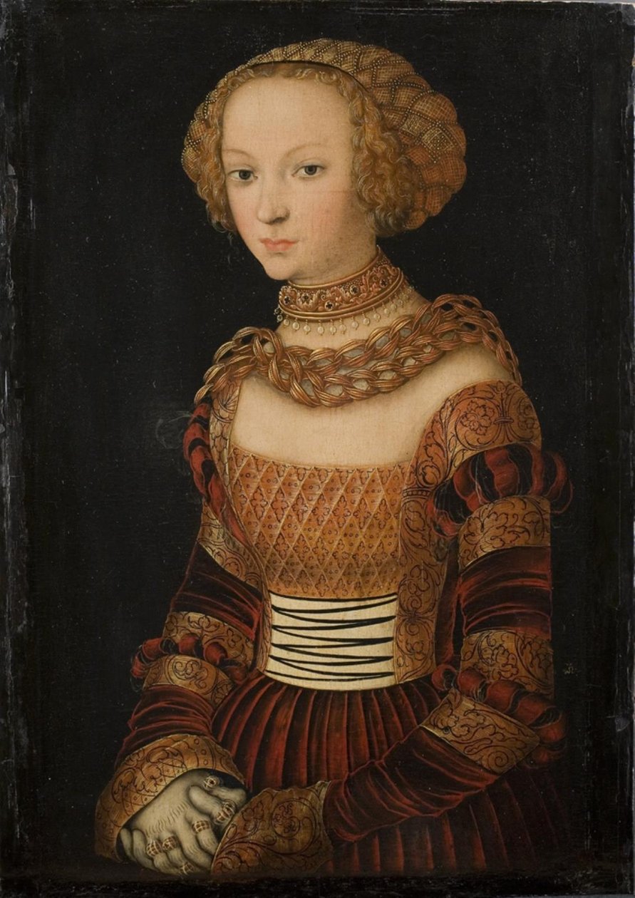Nuoren naisen muotokuva. Saksin prinsessa Emily? tekijältä Lucas Cranach d.Æ.