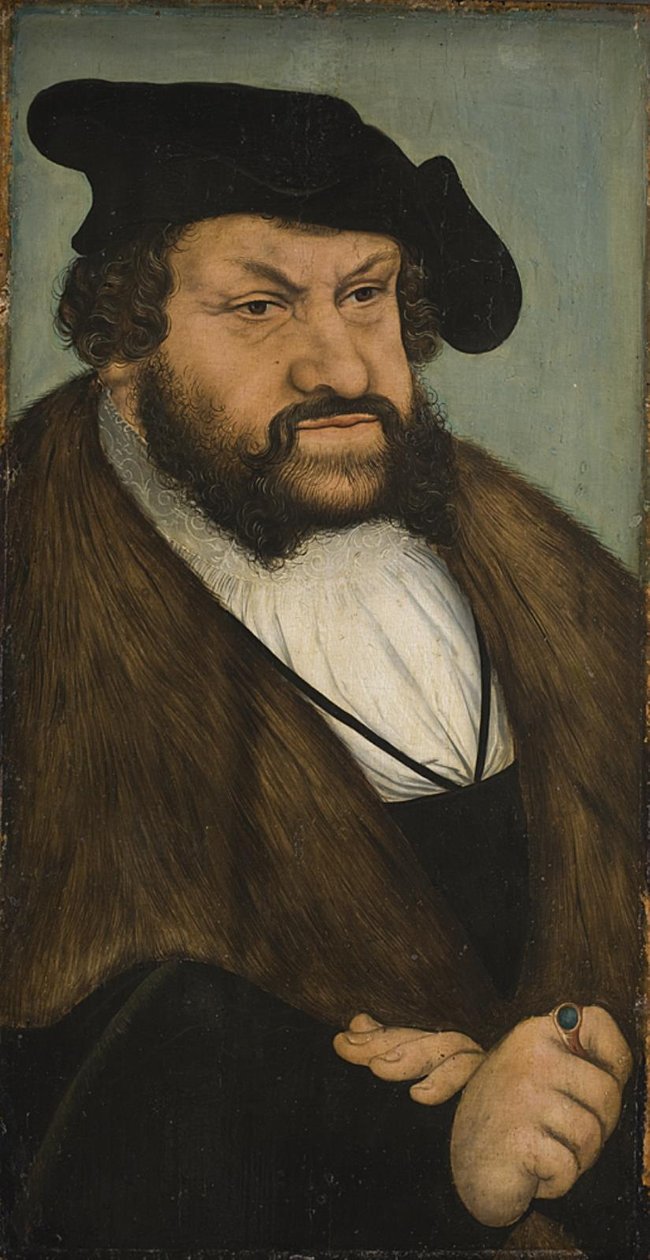 Saksin vaaliruhtinas Johanneksen (1468-1532) muotokuva tekijältä Lucas Cranach d.Æ.