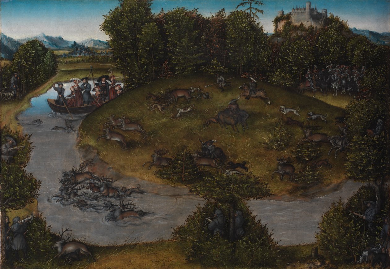 Saksin vaaliruhtinas Frederic Viisaan (1463-1525) polttarien metsästys tekijältä Lucas Cranach d.Æ.