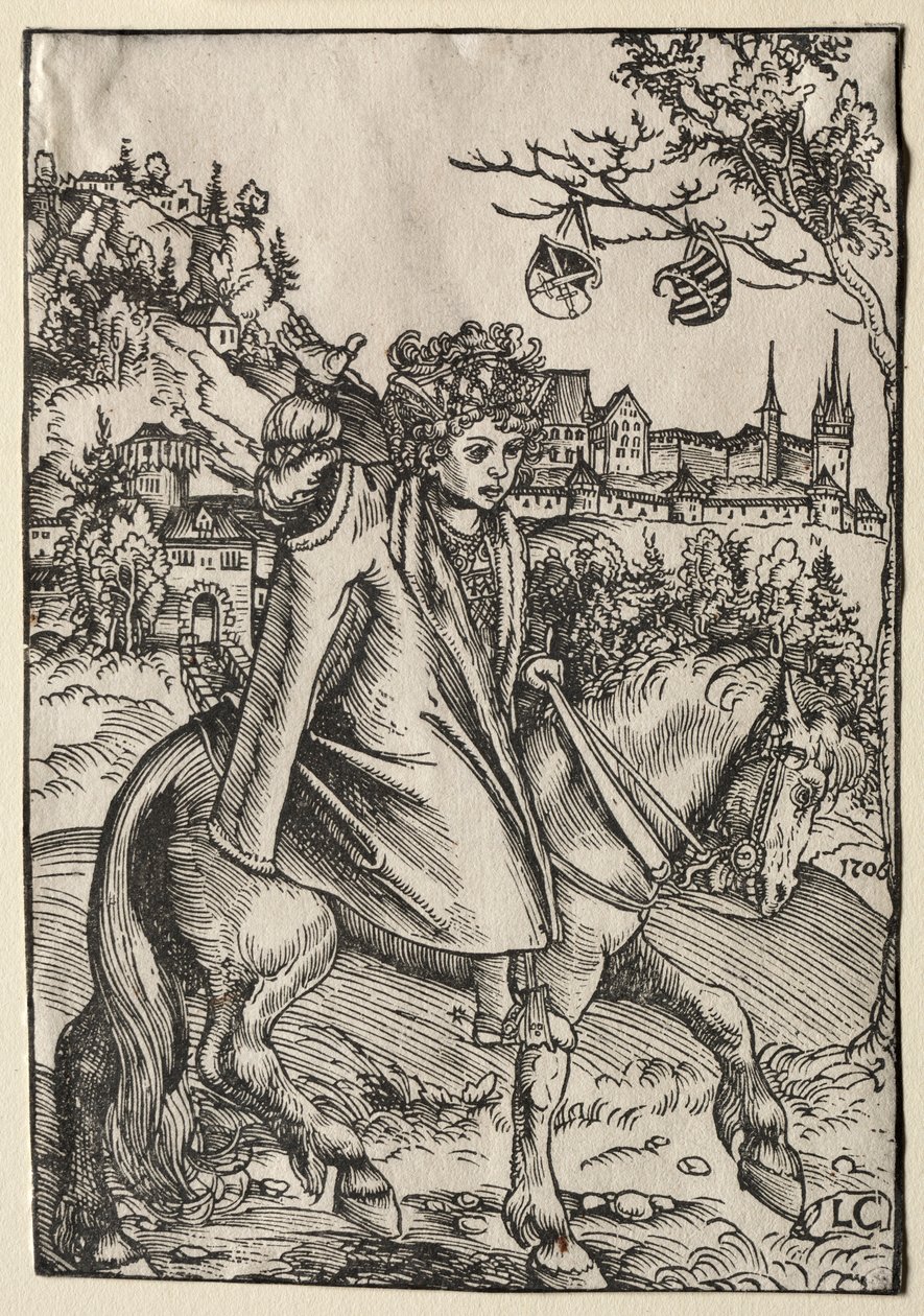 Poika hevosen selässä, 1506. tekijältä Lucas Cranach the Elder