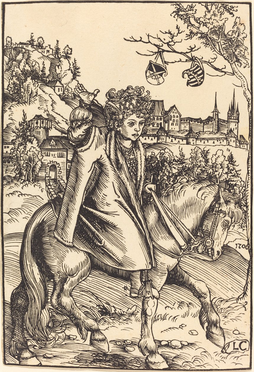 Saksin prinssi hevosen selässä tekijältä Lucas Cranach the Elder