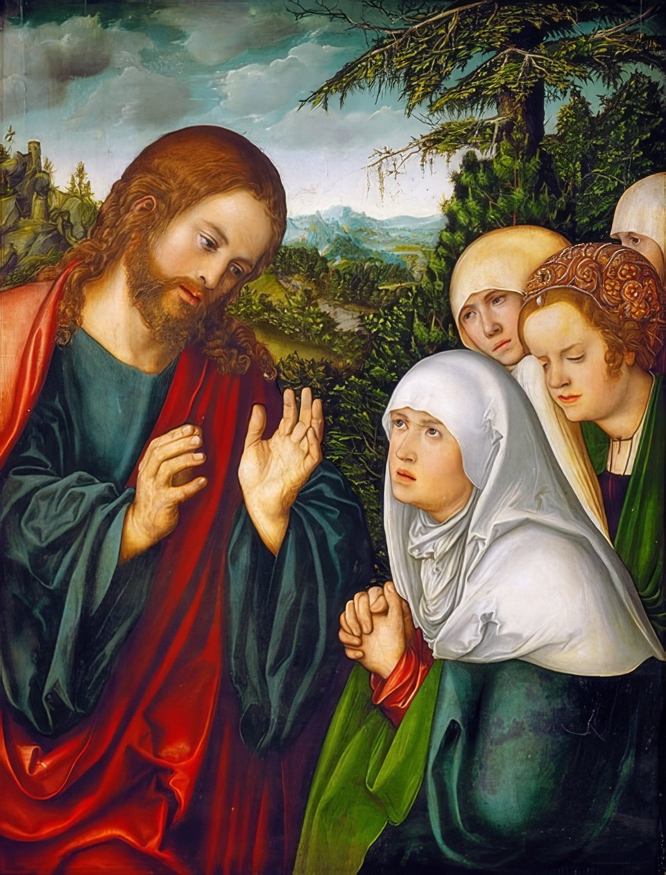 Kristuksen jäähyväiset naisille. Noin 1520 tekijältä Lucas Cranach the Elder