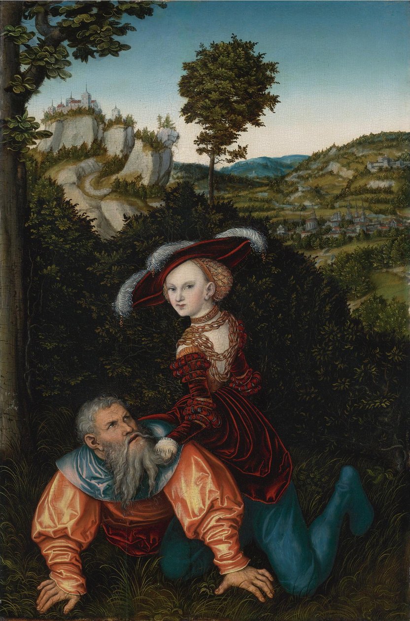Aristoteles ja Phyllis, 1530 tekijältä Lucas Cranach the Elder